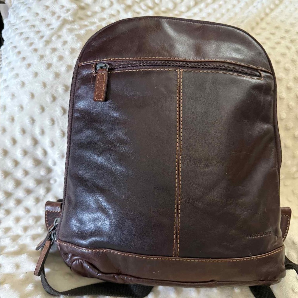 Jack Georges Brown Leather Backpack - image 1